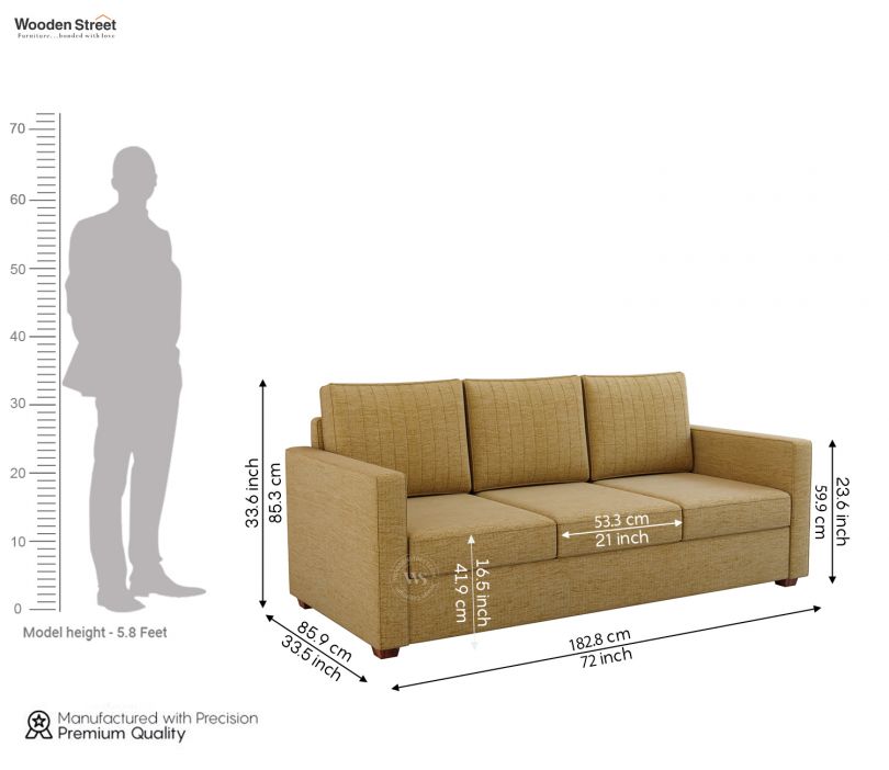 Niwara 3+1+1 Seater Fabric Sofa Set (Cotton, Beach Cream)