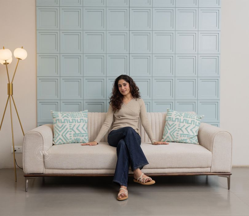 Lorenz 3 Seater Sofa (Cotton, Jade Ivory)
