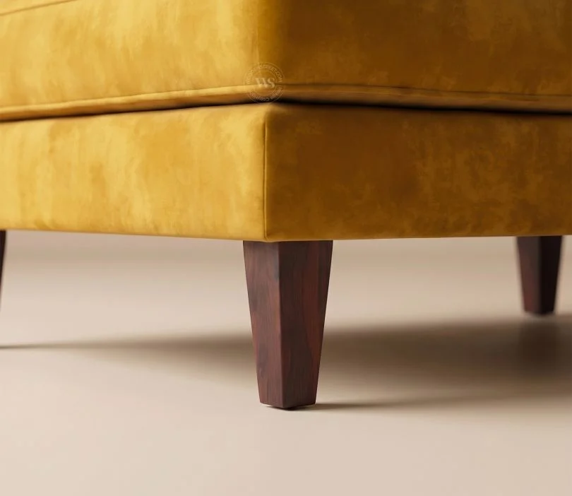 Bracus Chaise Lounge (Velvet, Chestnut Brown)
