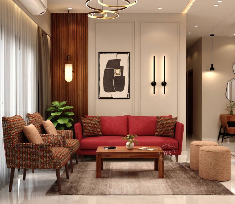 Apolo 3 Seater Living Room Sofa with 2 Lounge Chairs (Blush Collection)