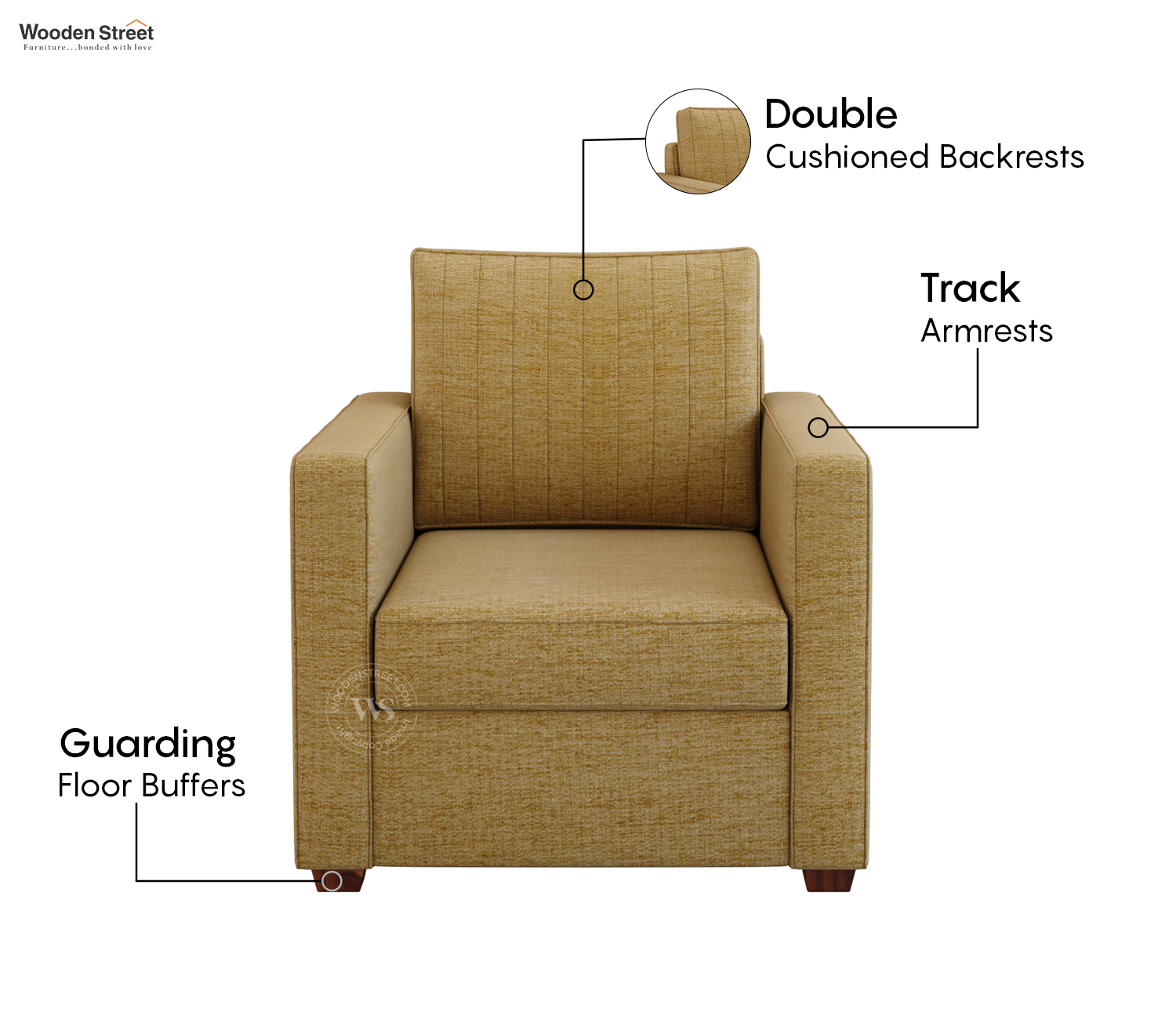 Niwara 3+1+1 Seater Fabric Sofa Set (Cotton, Beach Cream)