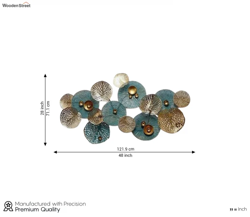 Creative Teal Metal Wall Art