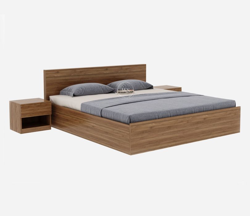 Clemency King Size Bed With Hydraulic Storage (Columbian Walnut Finish)